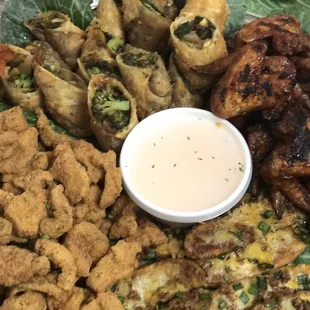 a platter of food