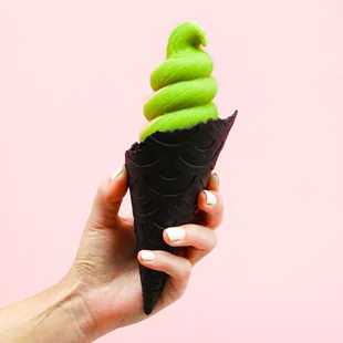 Plant-based matcha soft serve