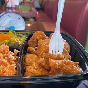 a meal in a plastic container