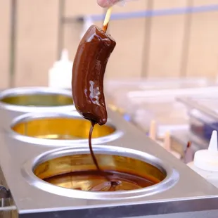 Frozen dipped banana