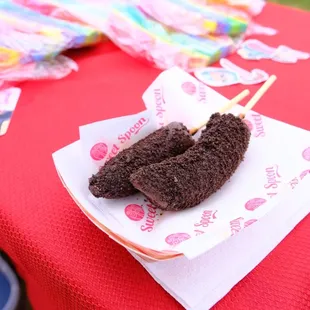 Frozen dipped bananas choco banano