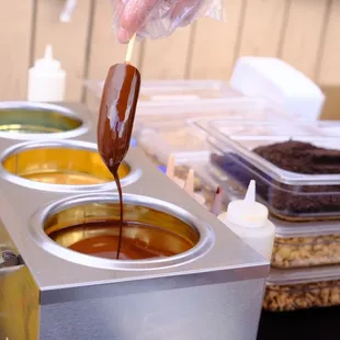 Frozen dipped banana