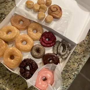 Free donut holes and cinnamon rolls!