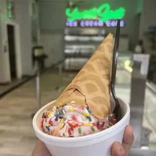 Birthday cake cone