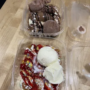 Kinder mini pancakes and fruity pebbles mini pancakes