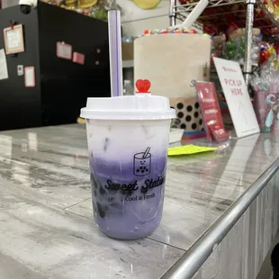 Taro Milk Tea with tapioca pearls  (3/26/2023)