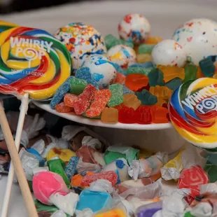 a variety of candies