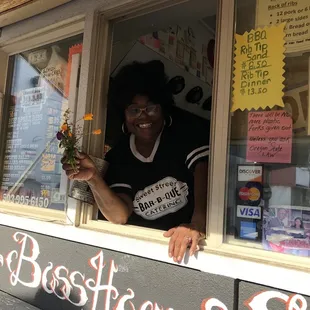 Miss Sassy and her birthday bouquet! Love, Respect &amp; solidarity:)  Heather &amp; Steven