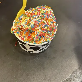 Cookie dough with sprinkles