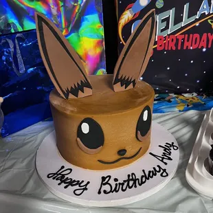 Eevee Pokémon birthday cake