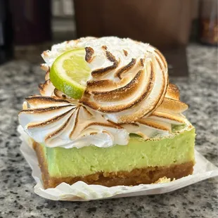 Key Lime Bar!! My God this is INSANE!!! Texture of a cheesecake sexy, velvety perfect tartness and meringue!!