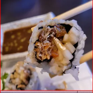 First time I&apos;ve tried a Salmon Skin sushi. Delicious