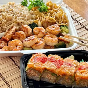 Sweet Sushi Roll and Shrimp Hibachi DELICIOUS - July 2022