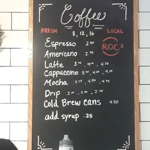 Coffee options.