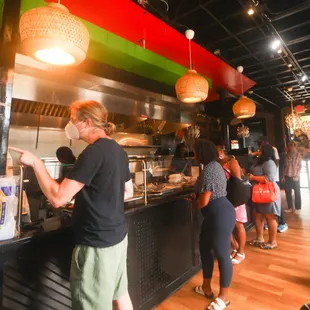 Customers placing their orders