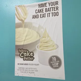 a poster for a cake batter