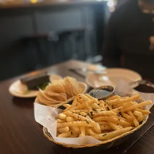 TERI TRUFFLE FRIES, Taro Chips and sea salt, matsubi