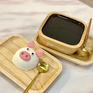 Coconut jello and black sesame