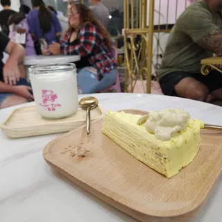 Mango durian crepe cake