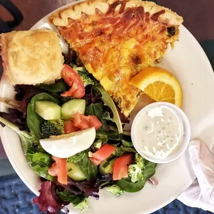 Quiche and salad plate