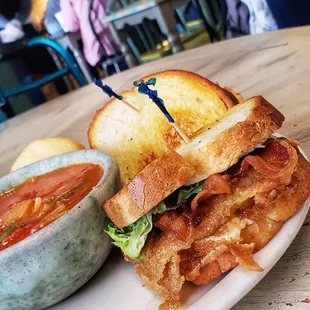 One of our most ordered menu items, fried green tomato BLT!! Try it!