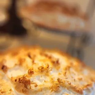 Our made-from-scratch mile high meringue on our home made pies!