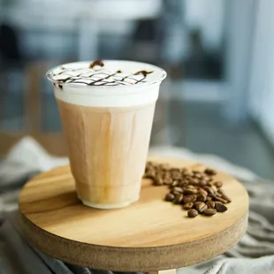 A mocha cold brew with vanilla cold foam