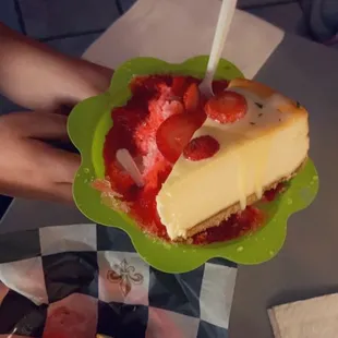 Strawberry cheesecake sno ball