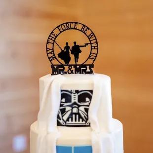 a star wars themed wedding cake