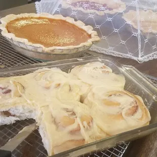 pies and pies on a table