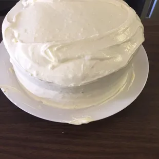 a white frosted cake
