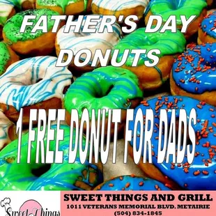 Free donuts for dad on Father&apos;s Day