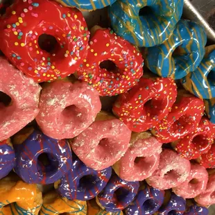 food, donuts, dough desserts
