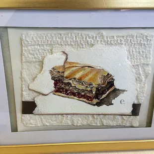 a picture of a sandwich in a frame