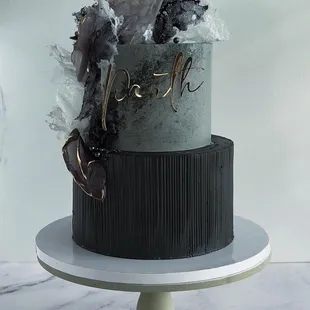 Modern and Chic birthday cake using wafer paper tulle and rice paper sail