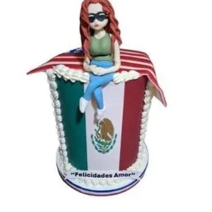 My wife became a permanent resident so I wanted to suprise her with a custom made cake! It looks just like her.