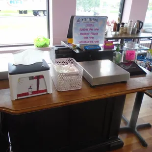 Weigh and pay here.