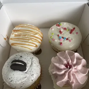 Salted caramel, vanilla bean, cookie blast, raspberry pie.