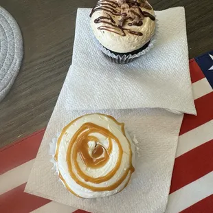 Salted Caramel gf and Peanut Butter Crunch Cupcake
