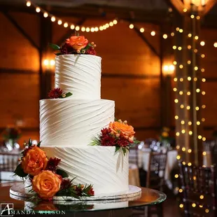 a three tiered wedding cake