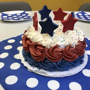 Perfect 4th of July mini cake. Served our office of 6
