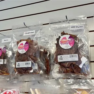 A variety of thin beef jerky $14.50