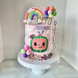 Pink Cocomelon cake