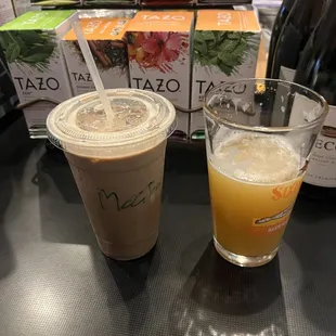 Mocha iced coffee and beer