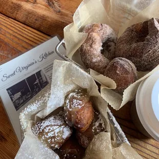 Cinnamon sugar and lemon curd made to order donuts!