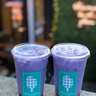 Taro strawberry milk tea