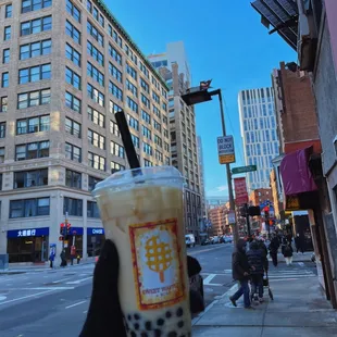 Honey Jasmine Milk Tea with Boba