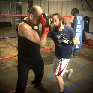 Some student sparring at Sweet Z&apos;s Boxing Gym in KC