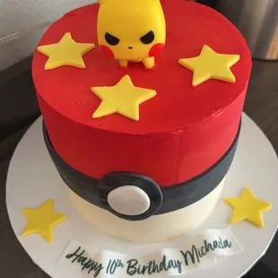 Pokeball birthday cake