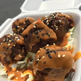 Holy Meatbalsl! drenched in Chan's Whatever Sauce